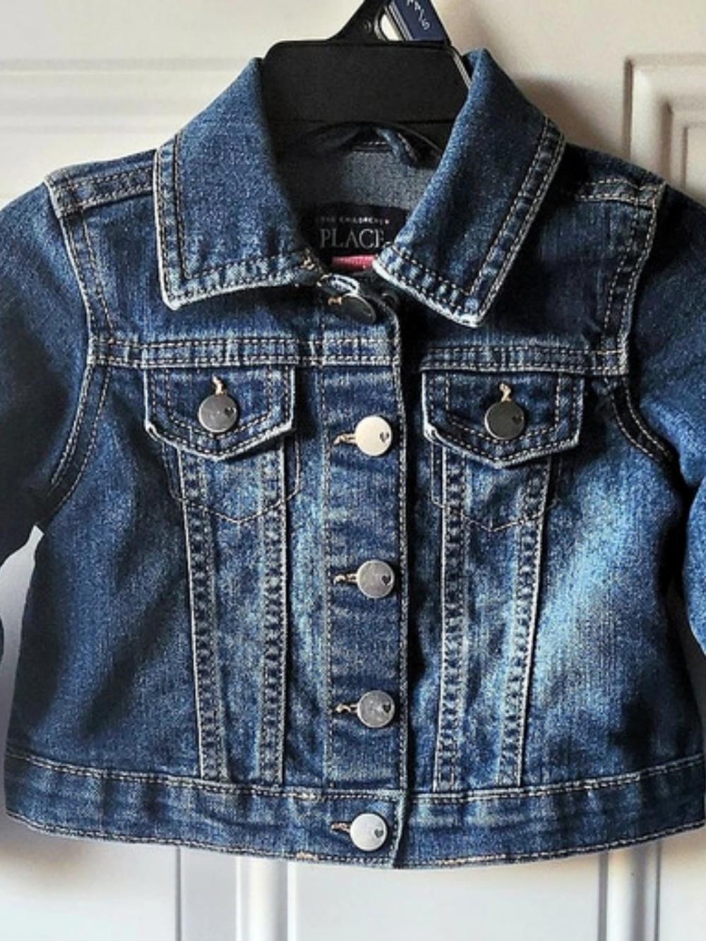 The Children's Place Denim Toddler Jacket Girls 12-18M Blue Denim Jacket